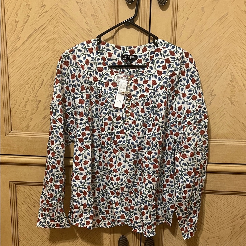 J.Crew Multicolor Floral Print Blouse